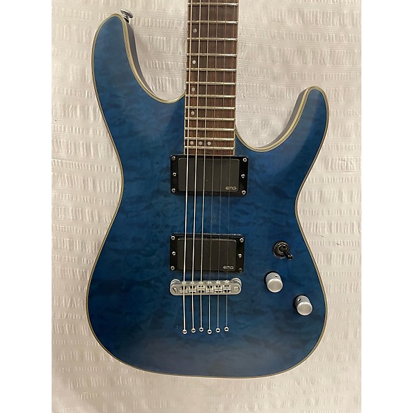 Used Schecter Guitar Research Used Schecter Guitar Research C1 Platinum Trans Blue Solid Body Electric Guitar