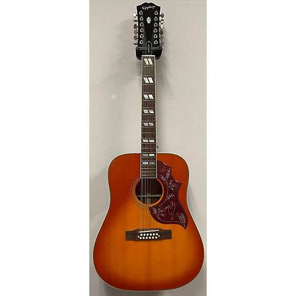 Used Epiphone Used Epiphone Hummingbird 12 String (inspired By Gibson) Cherry Sunburst 12 String Acoustic Electric Guitar