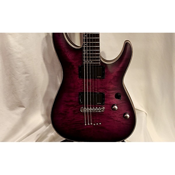 Used Used Schecter Guitar Research C1 Platinum Trans Purple Solid Body Electric Guitar