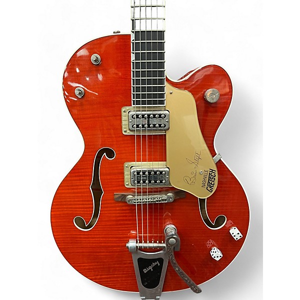 Used Gretsch Guitars Used Gretsch Guitars G6120SSU Brian Setzer Signature Orange Hollow Body Electric Guitar