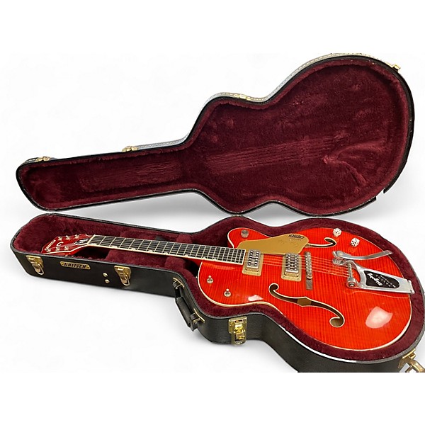 Used Gretsch Guitars Used Gretsch Guitars G6120SSU Brian Setzer Signature Orange Hollow Body Electric Guitar