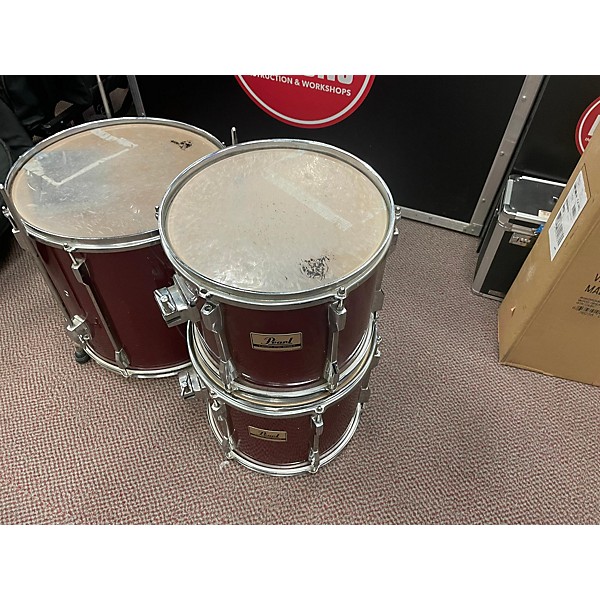 Used Used Pearl 5 piece Export Red Drum Kit