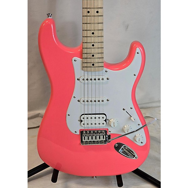 Used Squier Used Squier Stratocaster HSS Flamingo Solid Body Electric Guitar