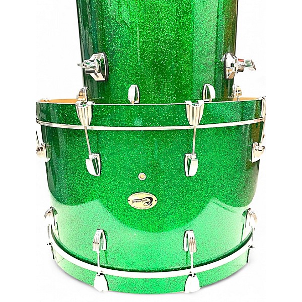 Used Ludwig Used Ludwig 4 piece Centennial Series Zep Green Sparkle Drum Kit