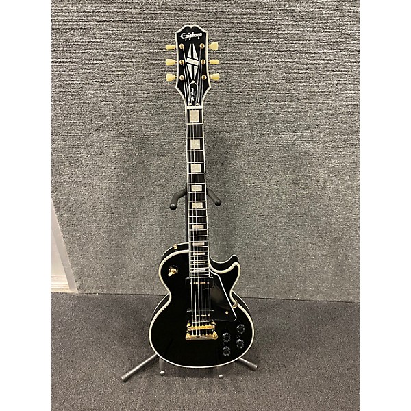 Used Epiphone Used Epiphone Les Paul Custom Black Solid Body Electric Guitar