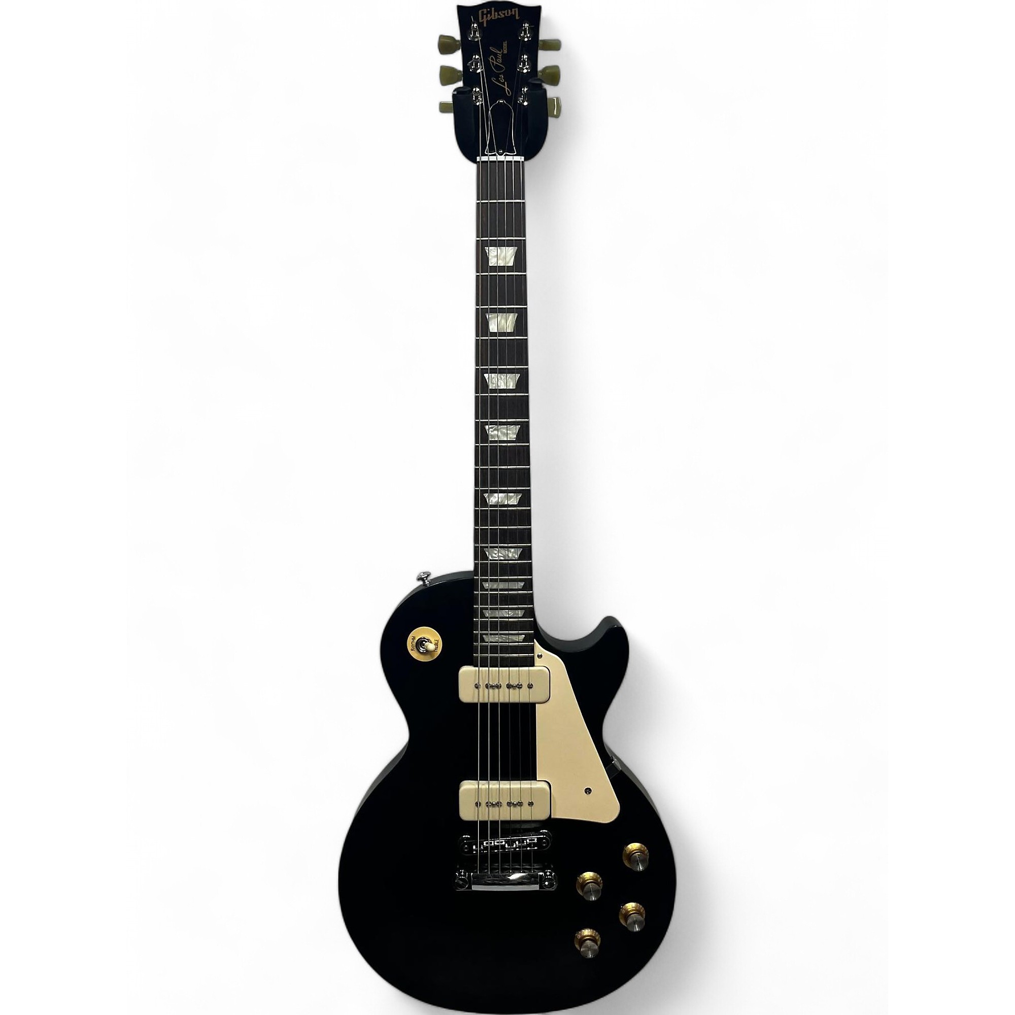 Used Gibson Les Paul Deluxe Black Solid Body Electric Guitar