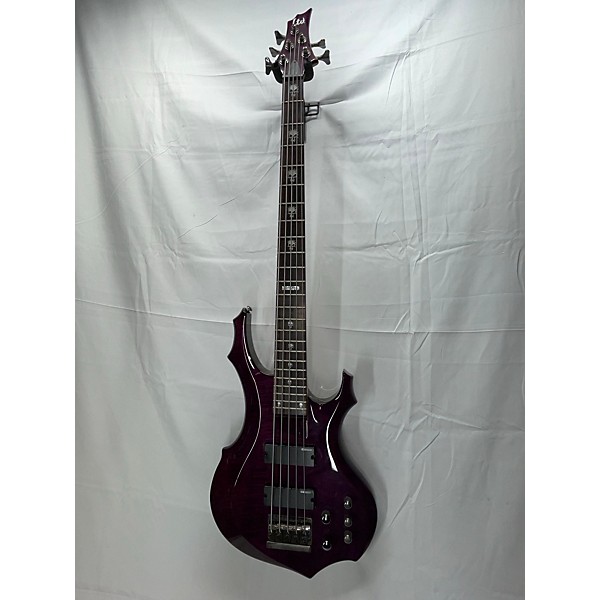 Used ESP Used ESP LTD F155DX 5 String Trans Purple Electric Bass Guitar