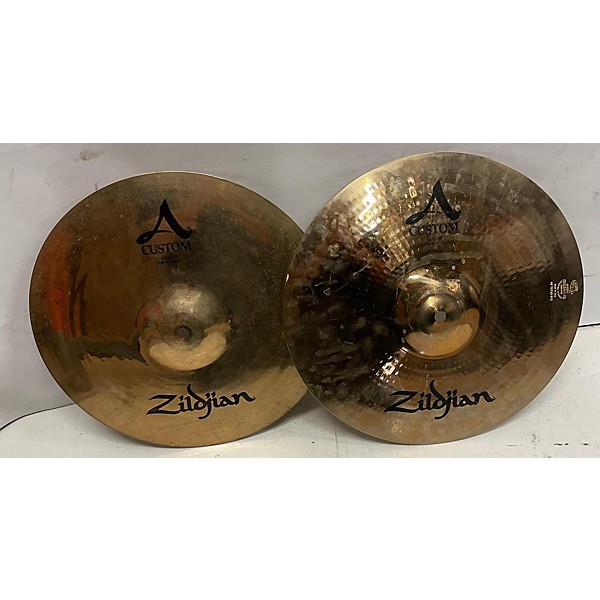 Used Zildjian 14in A Custom Hi Hat Pair Cymbal