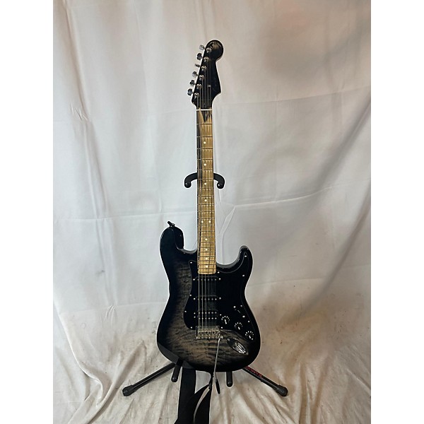 Used Used Fender American QMT Strat HSS Pale Moon Trans Black Pale Moon Solid Body Electric Guitar