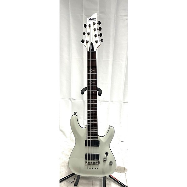 Used Schecter Guitar Research Used Schecter Guitar Research Demon 7 String White Solid Body Electric Guitar