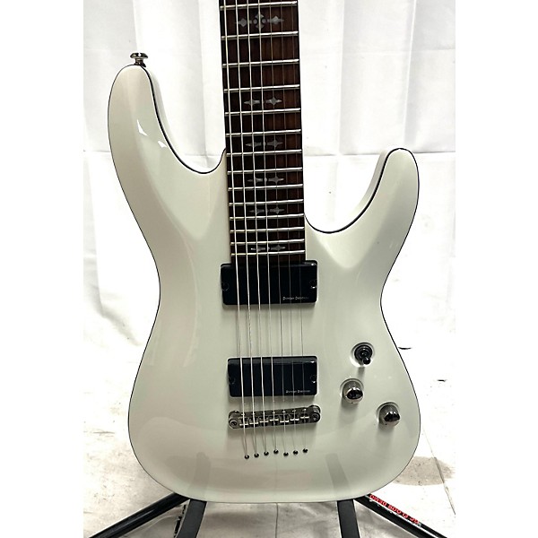 Used Schecter Guitar Research Used Schecter Guitar Research Demon 7 String White Solid Body Electric Guitar