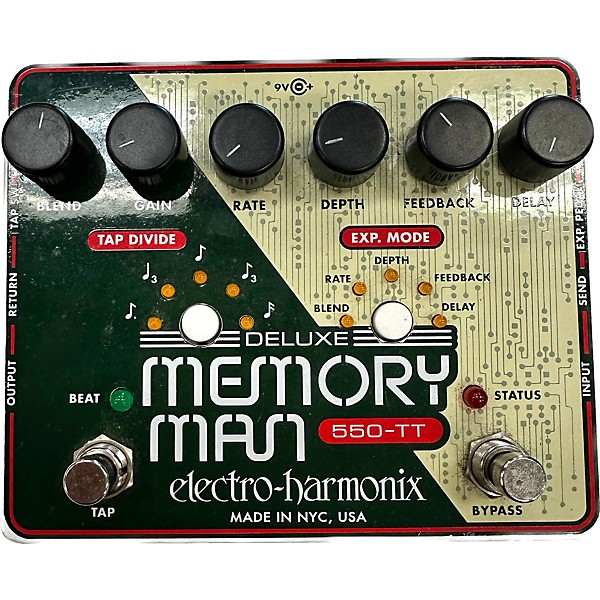 Used Electro-Harmonix Used Electro-Harmonix Deluxe Memory Man Tap Tempo 550 Delay Effect Pedal