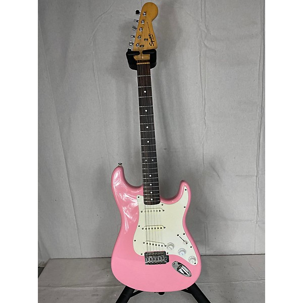 Used Squier Used Squier Bullet Stratocaster Pink Solid Body Electric Guitar