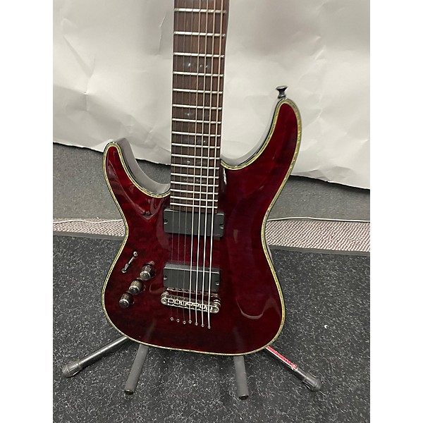 Used Schecter Guitar Research Used Schecter Guitar Research Hellraiser C7 7 String Left Handed See Thru Black Cherry Elect...