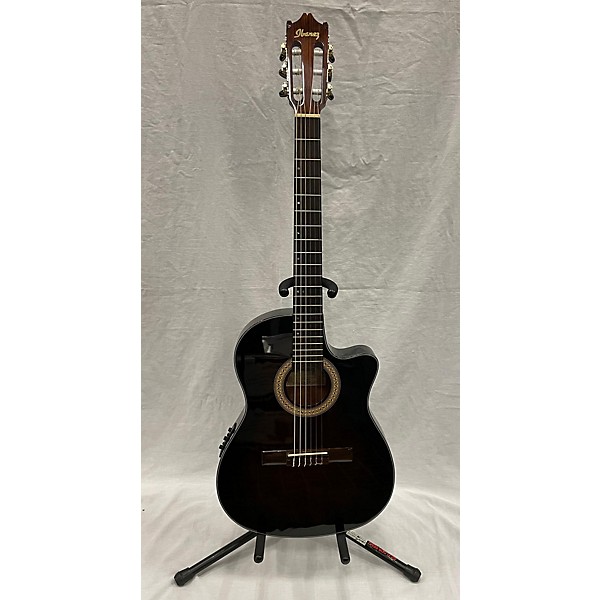 Used Ibanez Used Ibanez Ga35tce Dark Vintage Sunburst Classical Acoustic Electric Guitar