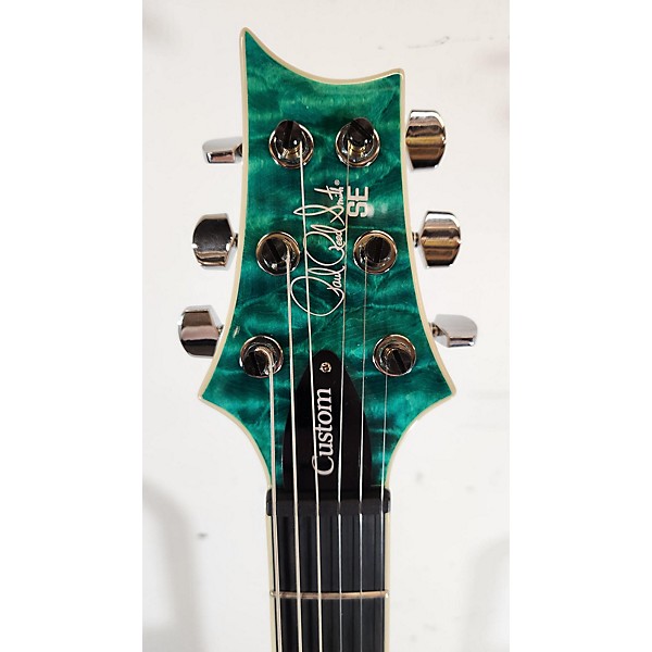 Used PRS Used PRS SE Custom 24 Special Edition Quilted Turquoise Solid Body Electric Guitar