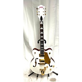 Used Gretsch Guitars Used Gretsch Guitars G5422T Electromatic Crest White Hollow Body Electric Guitar