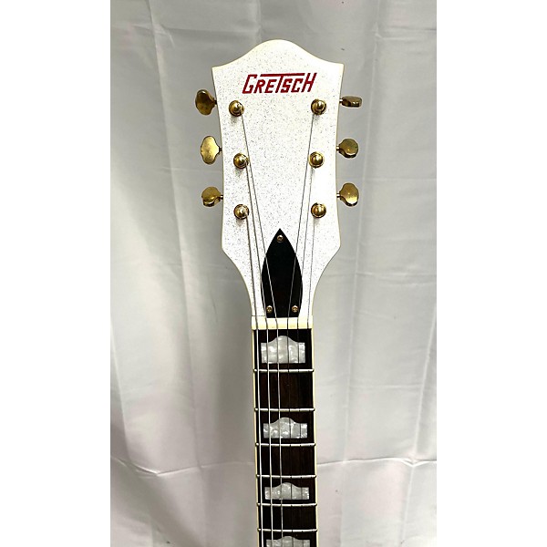 Used Gretsch Guitars Used Gretsch Guitars G5422T Electromatic Crest White Hollow Body Electric Guitar