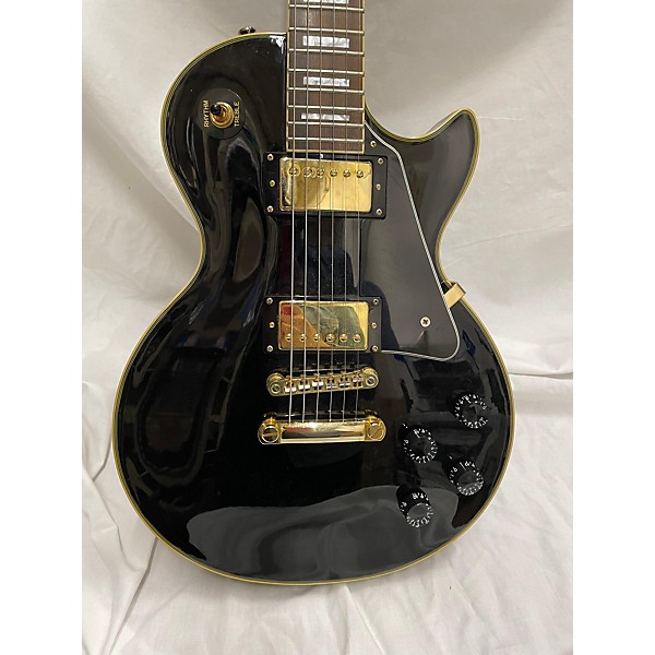 Used Epiphone Used Epiphone Les Paul Custom Pro Black And Gold Solid Body Electric Guitar