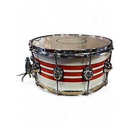 Used Premier 14X7 Genista White with Red Stripes Drum