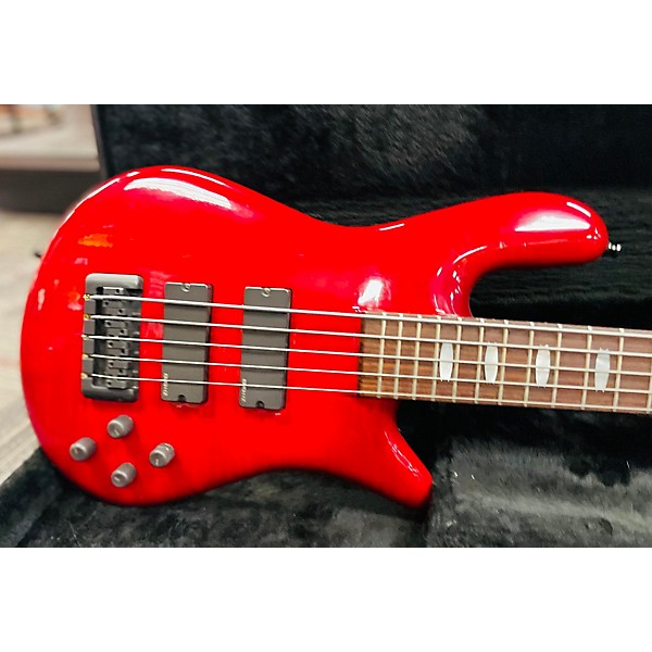 Used Spector euro 5 Trans Red Electric Bass Guitar