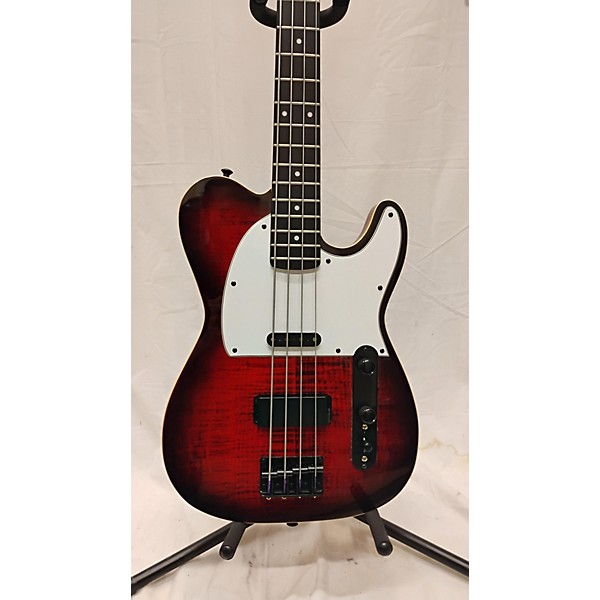 Used Aio Used AIO TB4 Crimson Red Trans Electric Bass Guitar