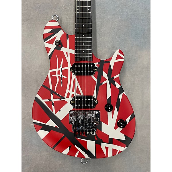 Used EVH Used EVH Wolfgang Special Striped Series Red, Black, And White Solid Body Electric Guitar