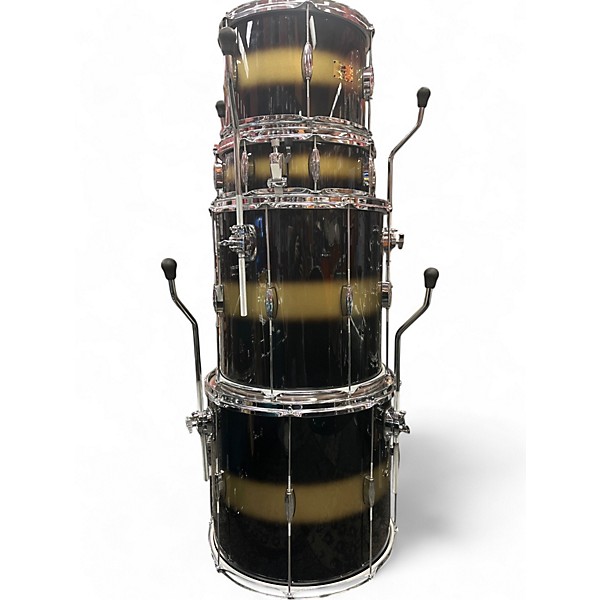 Used Pork Pie 5 Piece the Hip Pig Black Gold Duco Drum Kit