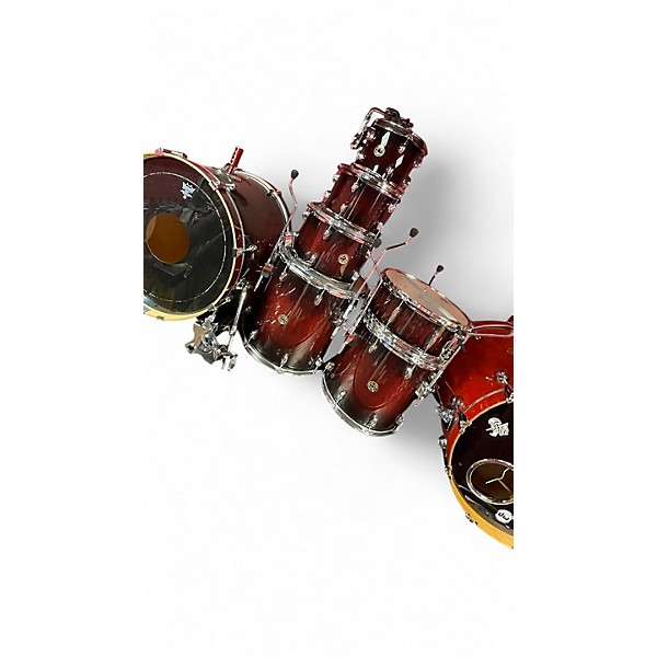 Used Gretsch Drums 7 Piece Catalina Maple Crimson Red Trans Drum Kit