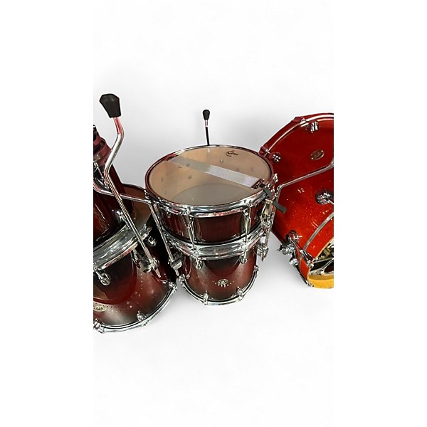 Used Gretsch Drums 7 Piece Catalina Maple Crimson Red Trans Drum Kit