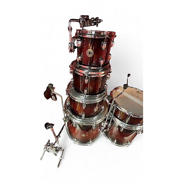 Used Gretsch Drums 7 Piece Catalina Maple Crimson Red Trans Drum Kit