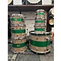 Used Pork Pie USA Used 2022 Pork Pie USA 7 piece CUSTOM B20 GREEN SPARKLE BAND Drum Kit thumbnail