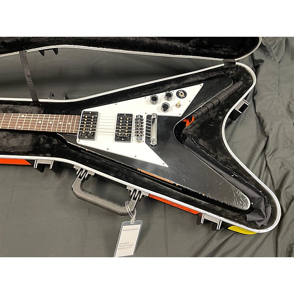 Used Gibson Used Gibson Kirk Hammett Signature Flying V Aged Black Solid Body Electric Guitar