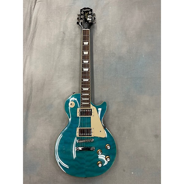 Used Epiphone Used Epiphone Les Paul Standard 60s Quilt Top Transparent Blue Solid Body Electric Guitar