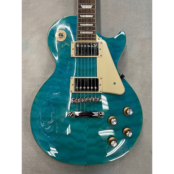 Used Epiphone Used Epiphone Les Paul Standard 60s Quilt Top Transparent Blue Solid Body Electric Guitar