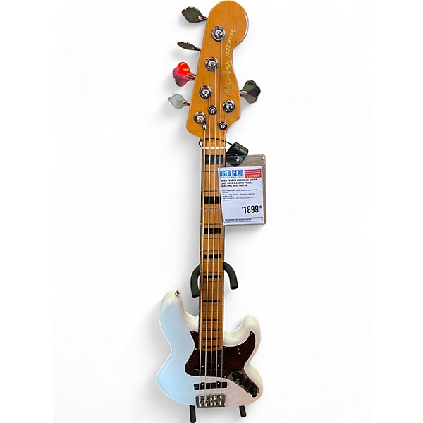 Used Fender Used Fender American Ultra Jazz Bass V Arctic Pearl Electric Bass Guitar