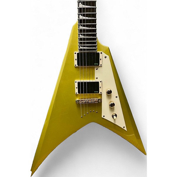 Used ESP LTD KHV Kirk Hammett Signature Metallic Gold Sparkle Solid Body Electric Guitar