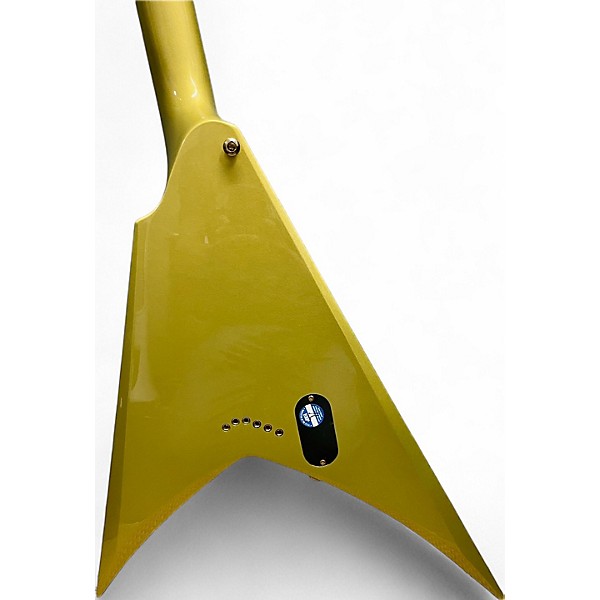 Used ESP LTD KHV Kirk Hammett Signature Metallic Gold Sparkle Solid Body Electric Guitar