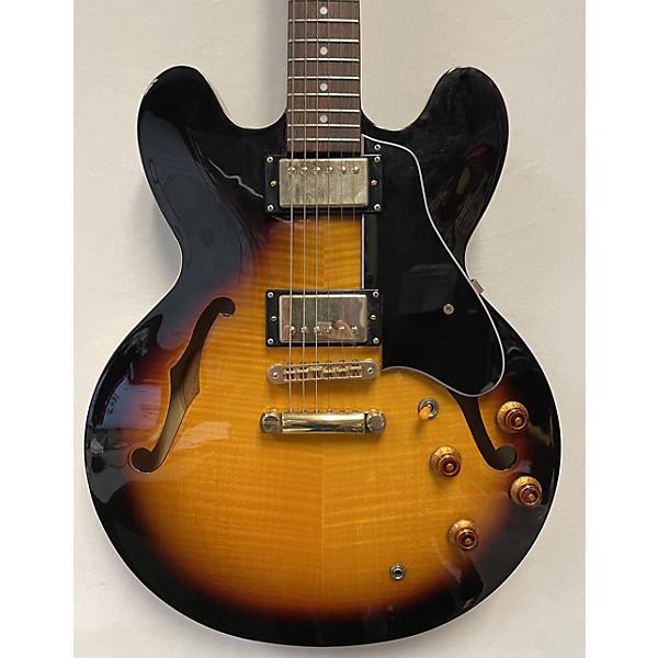 Used Epiphone Used 2012 Epiphone Dot Deluxe Flametop Brown Sunburst Hollow Body Electric Guitar