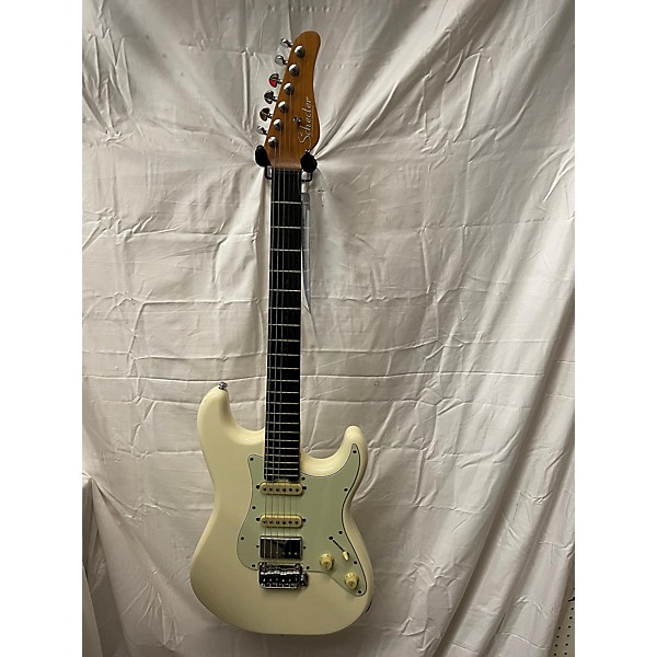 Used Used Schecter Guitar Research Nick Johnson Traditional Olympic White Solid Body Electric Guitar