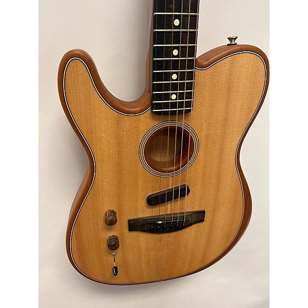 Used Used Fender American Acoustasonic Telecaster Left Handed Natural Acoustic Electric Guitar