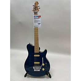 Used Sterling by Music Man Used Sterling By Music Man SUB AX4 FLOYD ROSE TRANS BLUE QUILT TOP Solid Body Electric Guitar