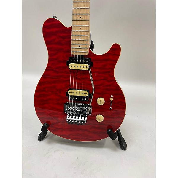 Used Sterling by Music Man Used Sterling By Music Man SUB AX4 FLOYD ROSE TRANS RED QUILT TOP Solid Body Electric Guitar