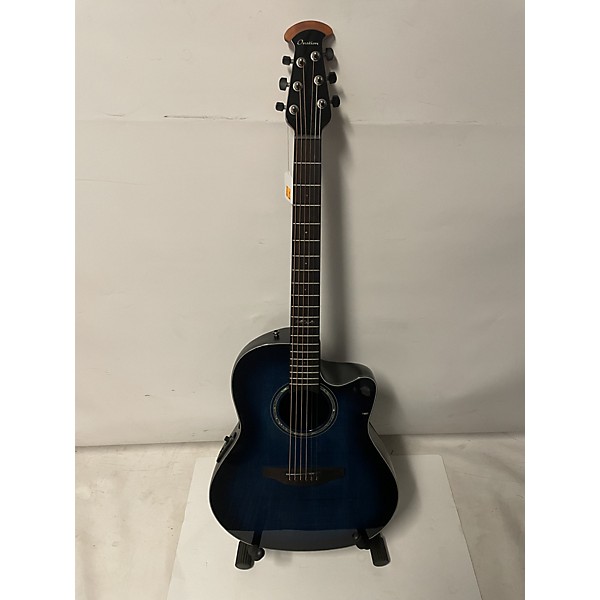 Used Ovation Used Ovation Cs24p BLFL Mid Depth Trans Blue Acoustic Electric Guitar