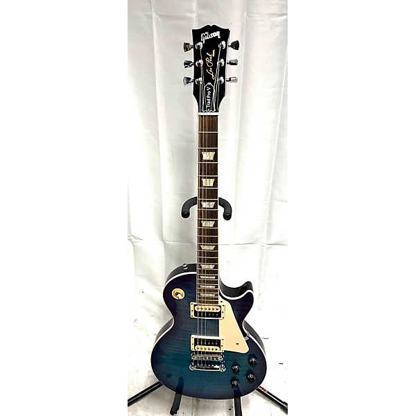 Used Gibson Used Gibson Les Paul Traditional Pro V Flame Top Blue Burst Solid Body Electric Guitar