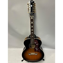 Used Epiphone J-200 Sunburst 12 String Acoustic Electric Guitar