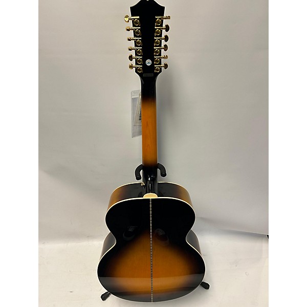 Used Epiphone J-200 Sunburst 12 String Acoustic Electric Guitar