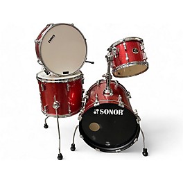 Used SONOR Used SONOR Safari Red Sparkle Drum Kit