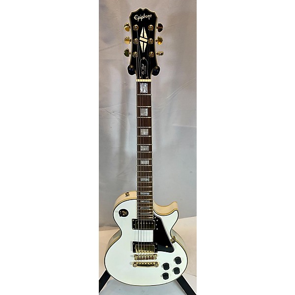 Used Epiphone Used Epiphone Les Paul Custom Alpine White Solid Body Electric Guitar