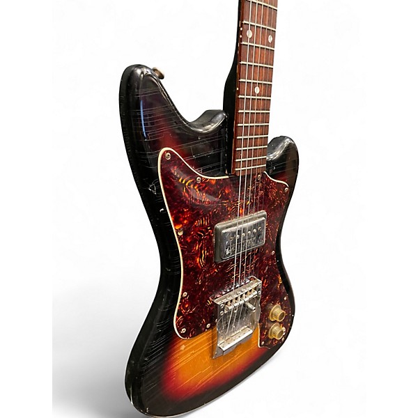 Vintage 1960s Supro Lexington 3 Color Sunburst Solid Body Electric Guitar